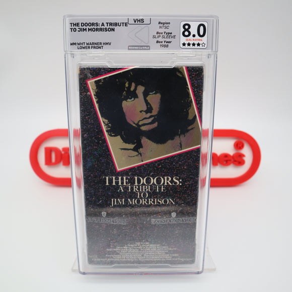 THE DOORS: A TRIBUTE TO JIM MORRISON - REWIND GRADED 8.0 & 4-STAR SEAL! NEW & Factory Sealed with Authentic LRB Seam! (VHS)