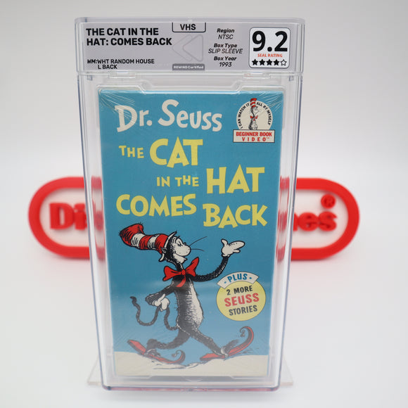 DR. SEUSS: THE CAT IN THE HAT COMES BACK - REWIND GRADED 9.2 & 4-STAR SEAL! NEW & Factory Sealed with Authentic V-Overlap Seam! (VHS)