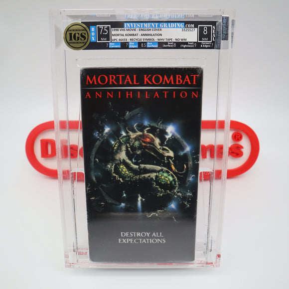MORTAL KOMBAT: ANNIHILATION - IGS GRADED 7.5 BOX & 8.0 SEAL! NEW & Factory Sealed with Authentic 3-Sided Seam! (VHS)