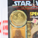 CHEWBACCA WITH POTF COIN - 92 BACK - NEW Authentic & Factory Sealed + HARD CASE! (MOC Vintage Star Wars Figure)