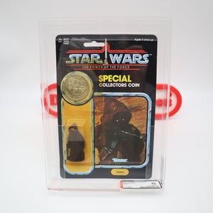 JAWA WITH POTF COIN - AFA GRADED 80 Y-NM 92 BACK - NEW Authentic & Factory Sealed! (MOC Vintage Star Wars Figure)