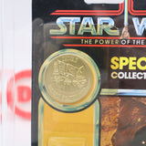 JAWA WITH POTF COIN - AFA GRADED 80 Y-NM 92 BACK - NEW Authentic & Factory Sealed! (MOC Vintage Star Wars Figure)