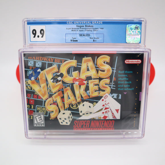 VEGAS STAKES - CGC GRADED 9.9 A++! NEW & Factory Sealed! (SNES Super Nintendo)