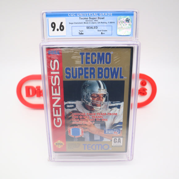 TECMO SUPER BOWL - CGC GRADED 9.6 A++! NEW & Factory Sealed with Authentic Tube Seal! (Sega Genesis)