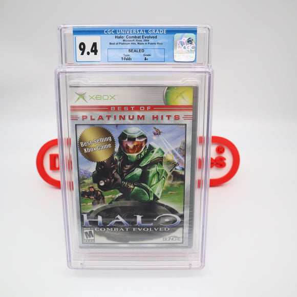 HALO: COMBAT EVOLVED - PLATINUM HITS - CGC GRADED 9.4 A+! NEW & Factory Sealed! (XBOX)