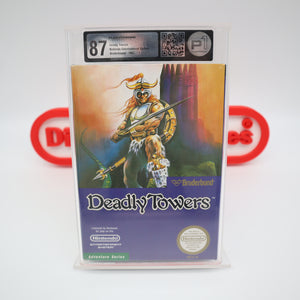 DEADLY TOWERS - PLAYER 1 GRADING 87/100! NEW & Factory Sealed with Authentic H-Seam! (NES Nintendo)