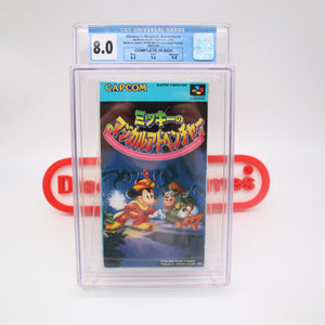 DISNEY'S MICKEY MOUSE in MICKEY'S MAGICAL ADVENTURE - CGC GRADED 8.0 CIB! (SNES Super Famicom Nintendo)