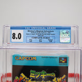 DISNEY'S MICKEY MOUSE in MICKEY'S MAGICAL ADVENTURE - CGC GRADED 8.0 CIB! (SNES Super Famicom Nintendo)