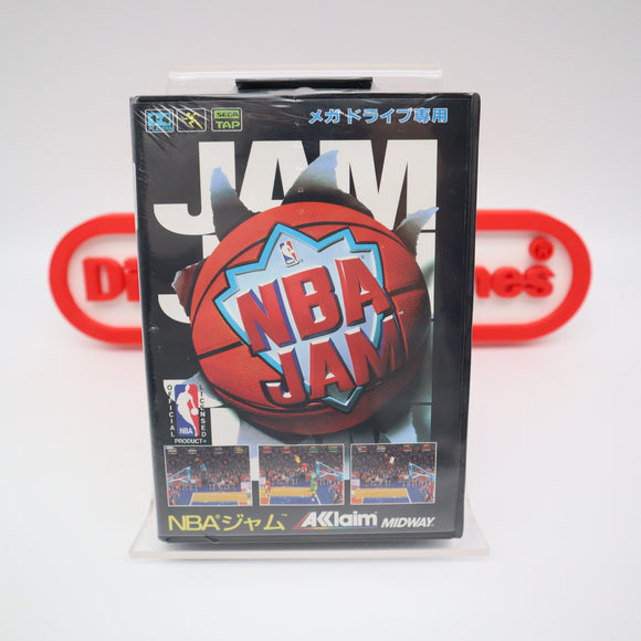 NBA JAM (JAPANESE VERSION) - CASE FRESH! NEW & Factory Sealed with Authentic V-Overlap Seam! (Sega Genesis)