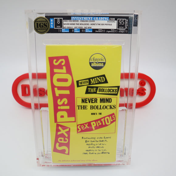 NEVER MIND THE BOLLOCKS: HERE'S THE SEX PISTOLS - IGS GRADED 8.0 BOX & 9.5 SEAL! NEW & Factory Sealed with Authentic V-Overlap Seam! (VHS)