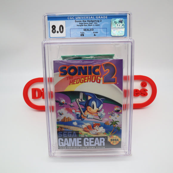 SONIC THE HEDGEHOG 2 II - MADE IN JAPAN - NOT MAJESCO! CGC GRADED 8.0 A+! NEW & Factory Sealed! (Sega Game Gear)