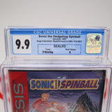 SONIC THE HEDGEHOG SPINBALL / PINBALL (GA FIRST PRINT!) CGC GRADED 9.9 A! NEW & Factory Sealed with Authentic V-Overlap Seam! (Sega Genesis)
