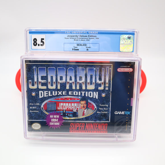 JEOPARDY! DELUXE EDITION - CGC GRADED 8.5 A+! NEW & Factory Sealed! (SNES Super Nintendo)