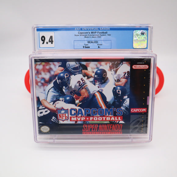 NFL CAPCOM'S MVP FOOTBALL - CHICAGO BEARS COVER - CGC GRADED 9.4 A+! NEW & Factory Sealed! (SNES Super Nintendo)