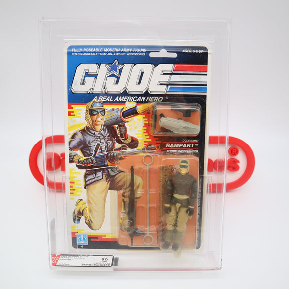 RAMPART: SHORELINE DEFENDER - 1990 HASBRO - AFA GRADED 80 Y-NM - NEW Authentic & Factory Sealed! (MOC Vintage G.I. Joe Figure)