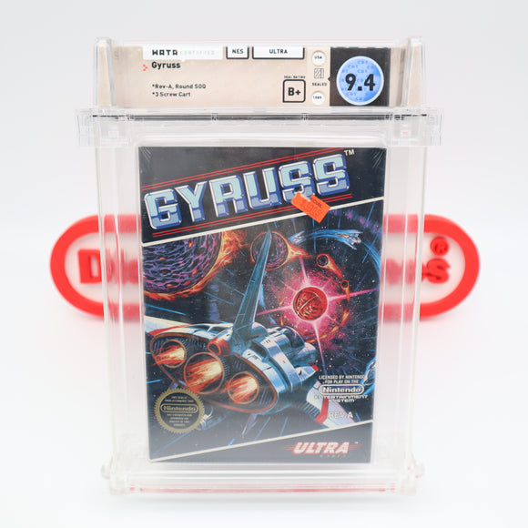 GYRUSS - ROUND SOQ! WATA GRADED 9.4 B+! NEW & Factory Sealed with Authentic H-Seam! (NES Nintendo)