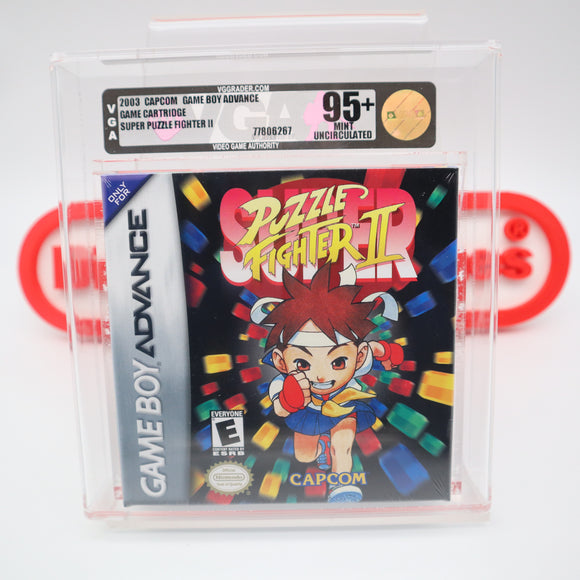 SUPER PUZZLE FIGHTER II 2 - VGA GRADED 95+ MINT GOLD UNCIRCULATED! NEW & Factory Sealed with Authentic H-Seam! (GBA Game Boy Advance)