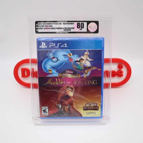 DISNEY CLASSIC GAMES: ALADDIN & THE LION KING - VGA GRADED 80 NM SILVER! NEW & Factory Sealed! (PS4 PlayStation 4)