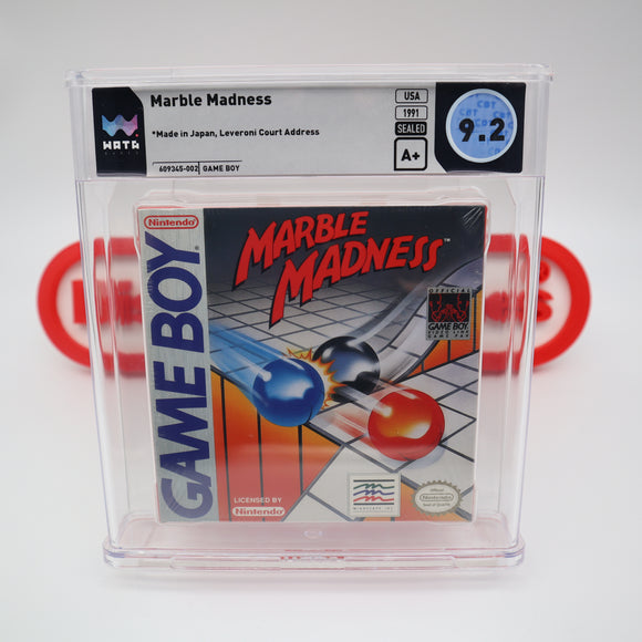 MARBLE MADNESS - WATA GRADED 9.2 A+! NEW & Factory Sealed with Authentic H-Seam! (Game Boy Original)