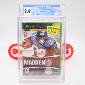 MADDEN NFL 07 2007 - Shaun Alexander Cover! CGC GRADED 9.4 A! NEW & Factory Sealed! (XBOX)