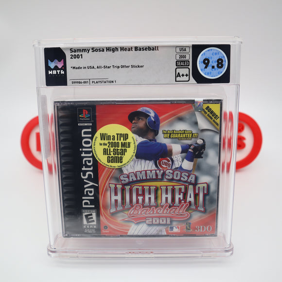 CHICAGO CUBS: SAMMY SOSA HIGH HEAT BASEBALL (DOUBLE CD) - WATA GRADED 9.8 A++! NEW & Factory Sealed! (PS1 PlayStation 1)