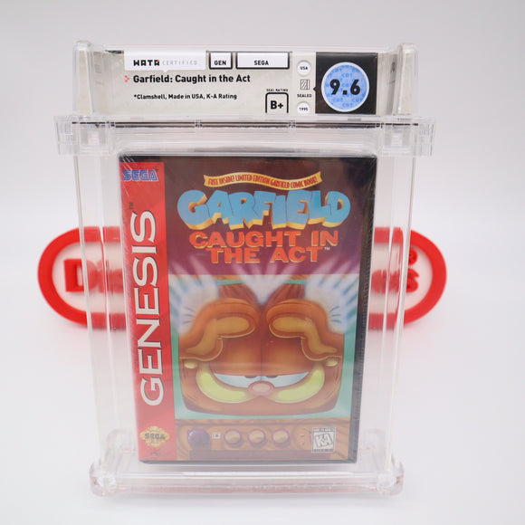 GARFIELD: CAUGHT IN THE ACT - WATA GRADED 9.6 B+! NEW & Factory Sealed! (Sega Genesis)