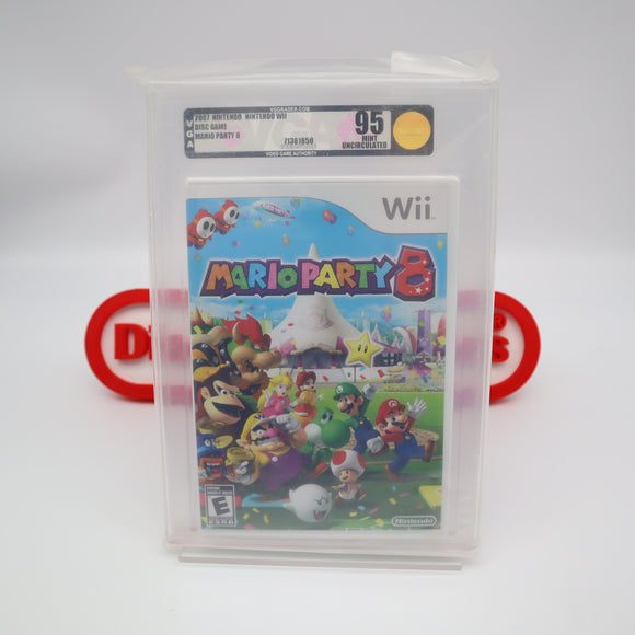 MARIO PARTY 8 - VGA GRADED 95 MINT GOLD UNCIRCULATED! NEW & Factory Sealed! (Nintendo WII)