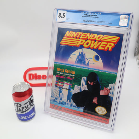 NINTENDO POWER ISSUE #5 - NINJA GAIDEN COVER - CGC GRADED 8.5