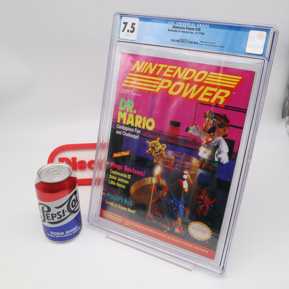 NINTENDO POWER ISSUE #18 - DR. MARIO COVER - CGC GRADED 7.5