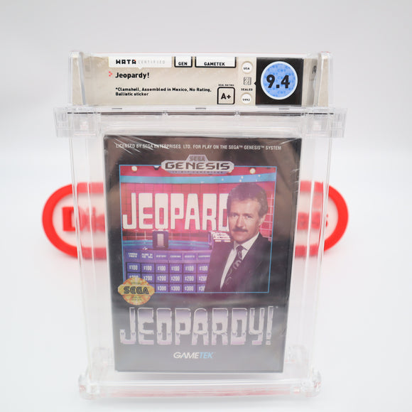 JEOPARDY! WATA GRADED 9.4 A+ CLAMSHELL CASE! NEW & Factory Sealed! (Sega Genesis)