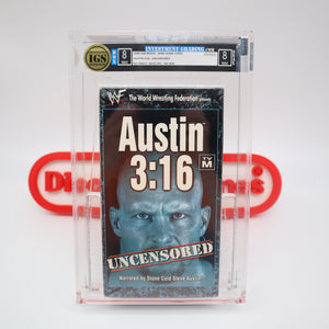 WWF WWE STONE COLD STEVE AUSTIN 3:16 UNCENSORED - IGS GRADED 8 BOX & 8 SEAL! NEW & Factory Sealed with Authentic V-Overlap Seam! (VHS)