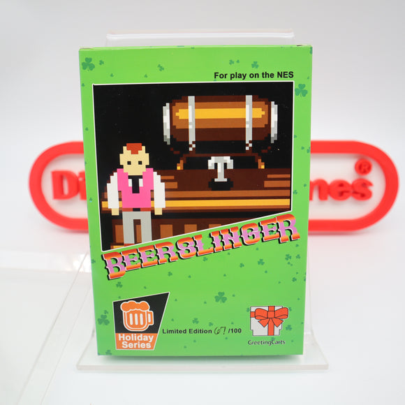 BEERSLINGER / BEER SLINGER - LIMITED EDITION 67/100 GREETINGCARTS HOLIDAY SERIES - NEW & UNOPENED! (NES Nintendo)