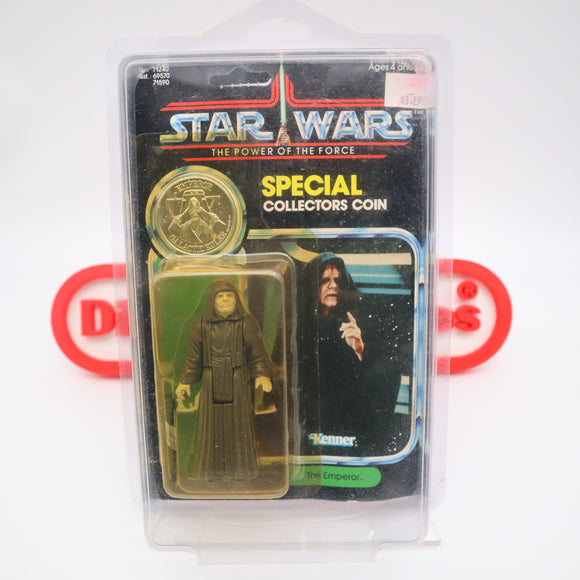 THE EMPEROR WITH COLLECTOR'S COIN - 92 BACK - NEW Authentic & Factory Sealed + STAR CASE! (MOC Vintage Star Wars Figure)