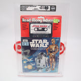 STAR WARS: READ-ALONG ADVENTURE (RED HEADER) - 1979 STORY BOOK & CASSETTE TAPE - AFA GRADED 80 NM - NEW Authentic & Factory Sealed!