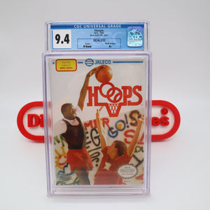HOOPS BASKETBALL - CGC GRADED 9.4 A+! NEW & Factory Sealed with Authentic H-Seam! (NES Nintendo)