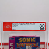 SONIC THE HEDGEHOG: TRIPLE TROUBLE - PSA / WATA GRADED 8.0 A+! NEW & Factory Sealed! (Sega Game Gear)