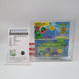 TMNT MINI MUTANTS NINJA TRANSPORTS THE TURTLE TENDERIZIN' COMBO - 1990 PLAYMATES - CAS GRADED 80 NEW Authentic & Factory Sealed!