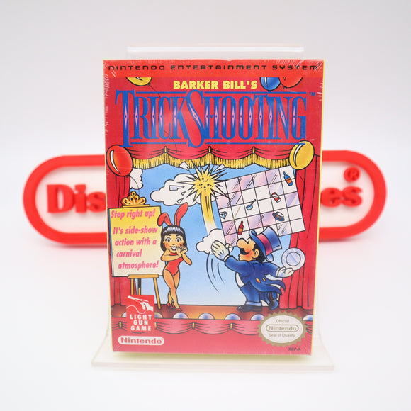 BARKER BILL'S TRICK SHOOTING - LIGHT ZAPPER GAME! NEW & Factory Sealed with Authentic H-Seam! (NES Nintendo)
