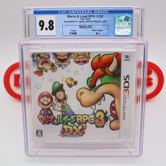 MARIO & LUIGI RPG 3 DX (Japanese Version!) CGC GRADED 9.8 A++! NEW & Factory Sealed! (Nintendo 3DS)