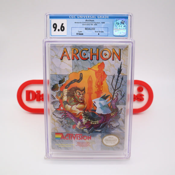 ARCHON - A BATTLE CHESS GAME - CGC GRADED 9.6 A! NEW & Factory Sealed with Authentic H-Seam! (NES Nintendo)