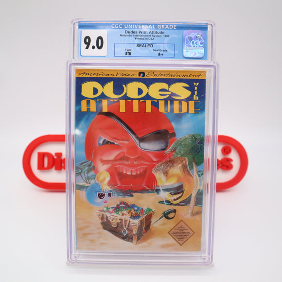 DUDES WITH ATTITUDE - CGC GRADED 9.0 A++! NEW & Factory Sealed with Authentic 3-Sided Seam! (NES Nintendo)
