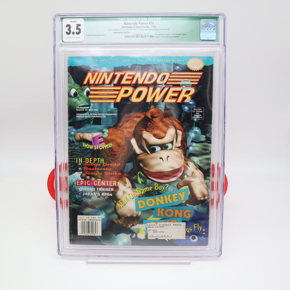NINTENDO POWER ISSUE #74 - DONKEY KONG LAND COVER / EARTHBOUND INSERT - CGC GRADED 3.5