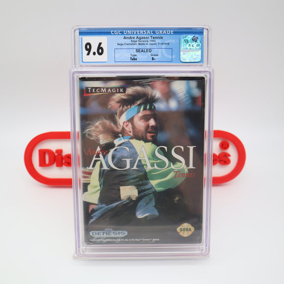ANDRE AGASSI TENNIS - CGC GRADED 9.6 B+! NEW & Factory Sealed! (Sega Genesis)