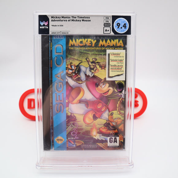 MICKEY MANIA: THE TIMELESS ADVENTURES OF MICKEY MOUSE - WATA GRADED 9.4 A+! NEW & Factory Sealed! (Sega CD)