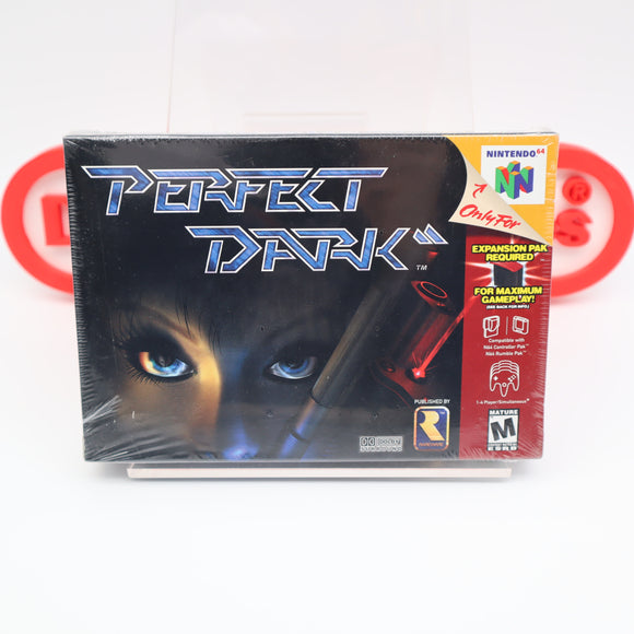 CASE FRESH / MINT - PERFECT DARK - NEW & Factory Sealed with Authentic V-Overlap Seam! (N64 Nintendo 64)