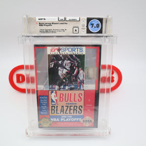 BULLS VERSUS BLAZERS AND THE NBA PLAYOFFS - EA SPORTS LIMITED EDITION! WATA GRADED 7.0 A! NEW & Factory Sealed! (Sega Genesis)