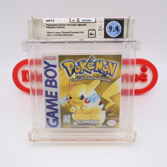 POKEMON YELLOW VERSION: SPECIAL PIKAHU EDITION - FIRST PRODUCTION! NEW & Factory Sealed with Authentic H-Seam! (Game Boy Original)