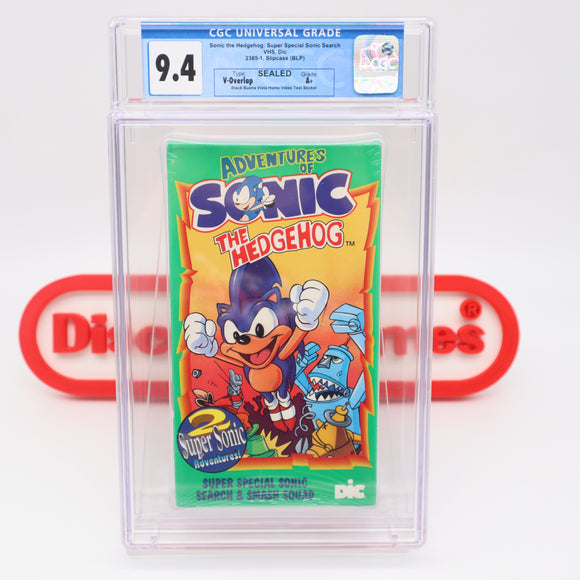SONIC THE HEDGEHOG: SUPER SPECIAL SONIC SEARCH - CGC GRADED 9.4 A+! NEW & Factory Sealed with Authentic V-Overlap Seam! (VHS)