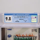 ROMANCE OF THE THREE KINGDOMS IV 4: WALL OF FIRE - CGC GRADED 9.8 A++! NEW & Factory Sealed! (Sega Saturn)