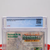 ROMANCE OF THE THREE KINGDOMS IV 4: WALL OF FIRE - CGC GRADED 9.8 A++! NEW & Factory Sealed! (Sega Saturn)